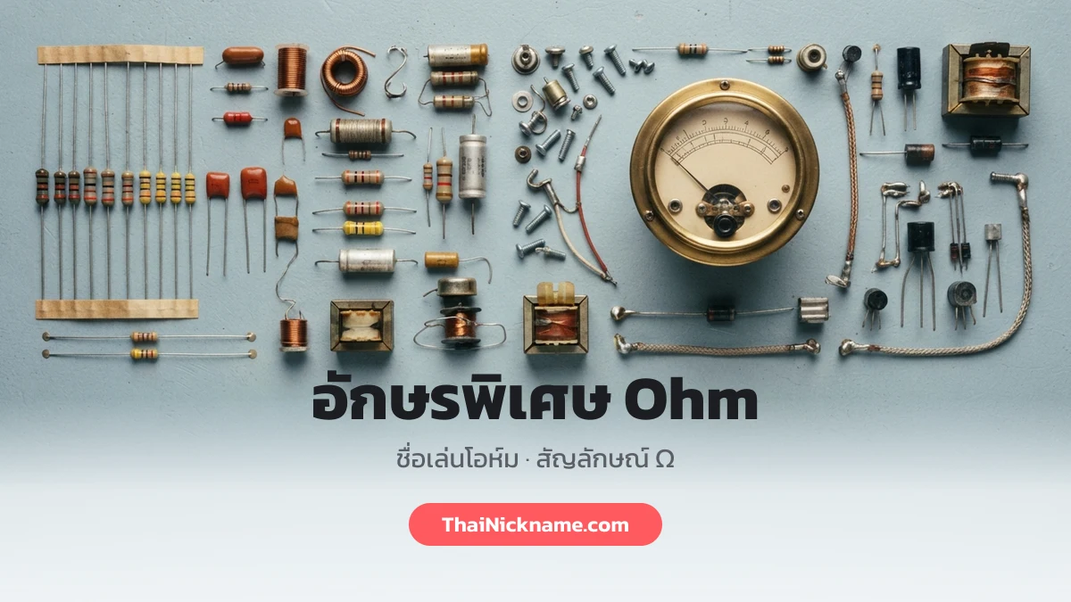 อักษรพิเศษ Ohm ชื่อเล่นโอห์ม