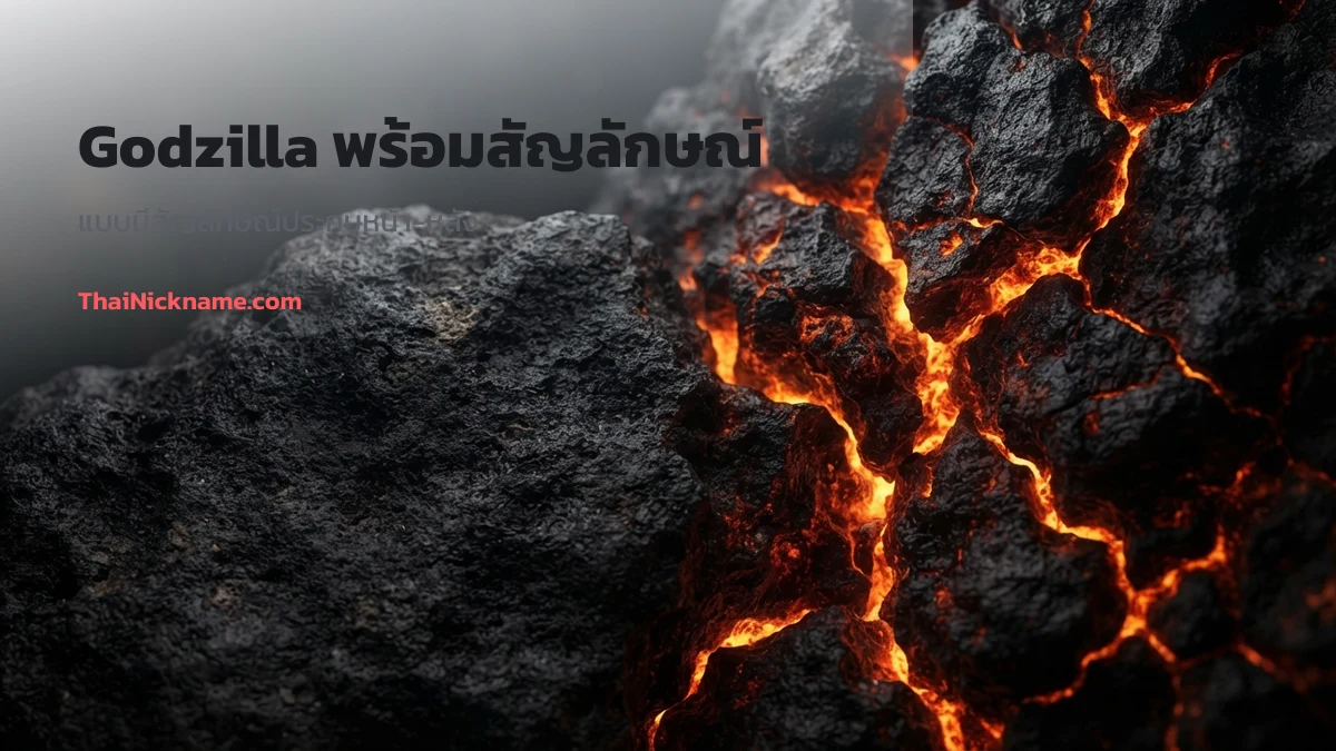Godzilla พร้อมสัญลักษณ์สายพลัง