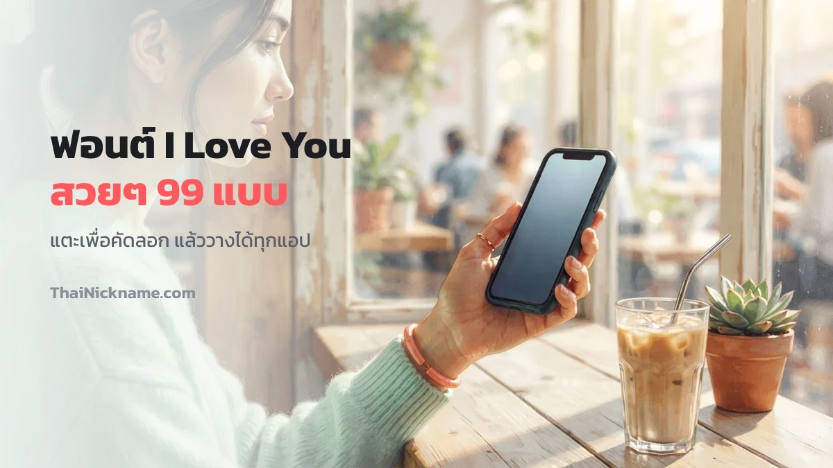 ฟอนต์ I Love You สวยๆ คัดลอกบนมือถือ