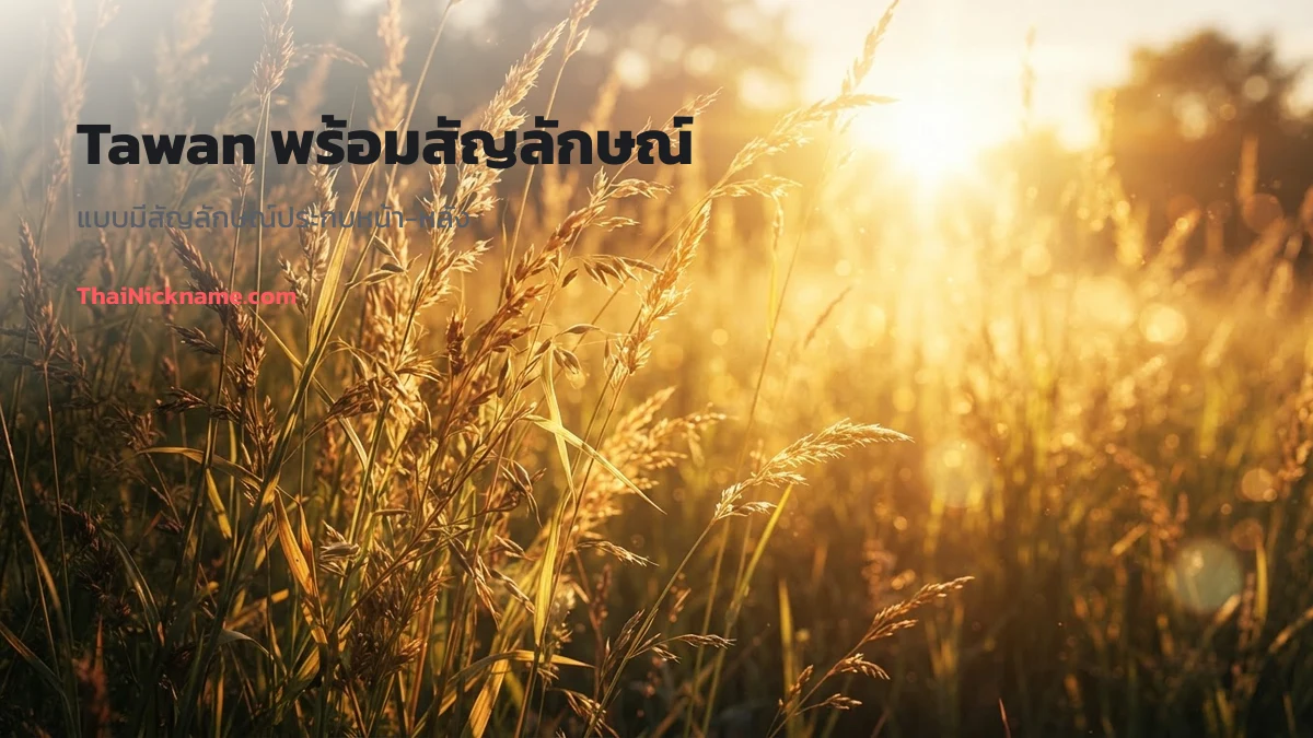 Tawan พร้อมสัญลักษณ์สายแสง