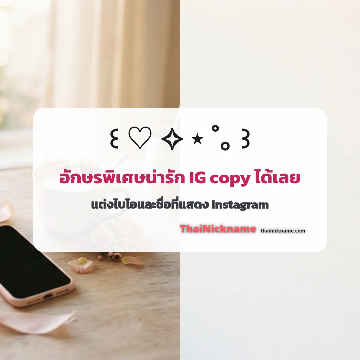 อักษรพิเศษน่ารักๆ ไอจี แต่งไบโอ IG ꒰ ꒱ คัดลอกได้