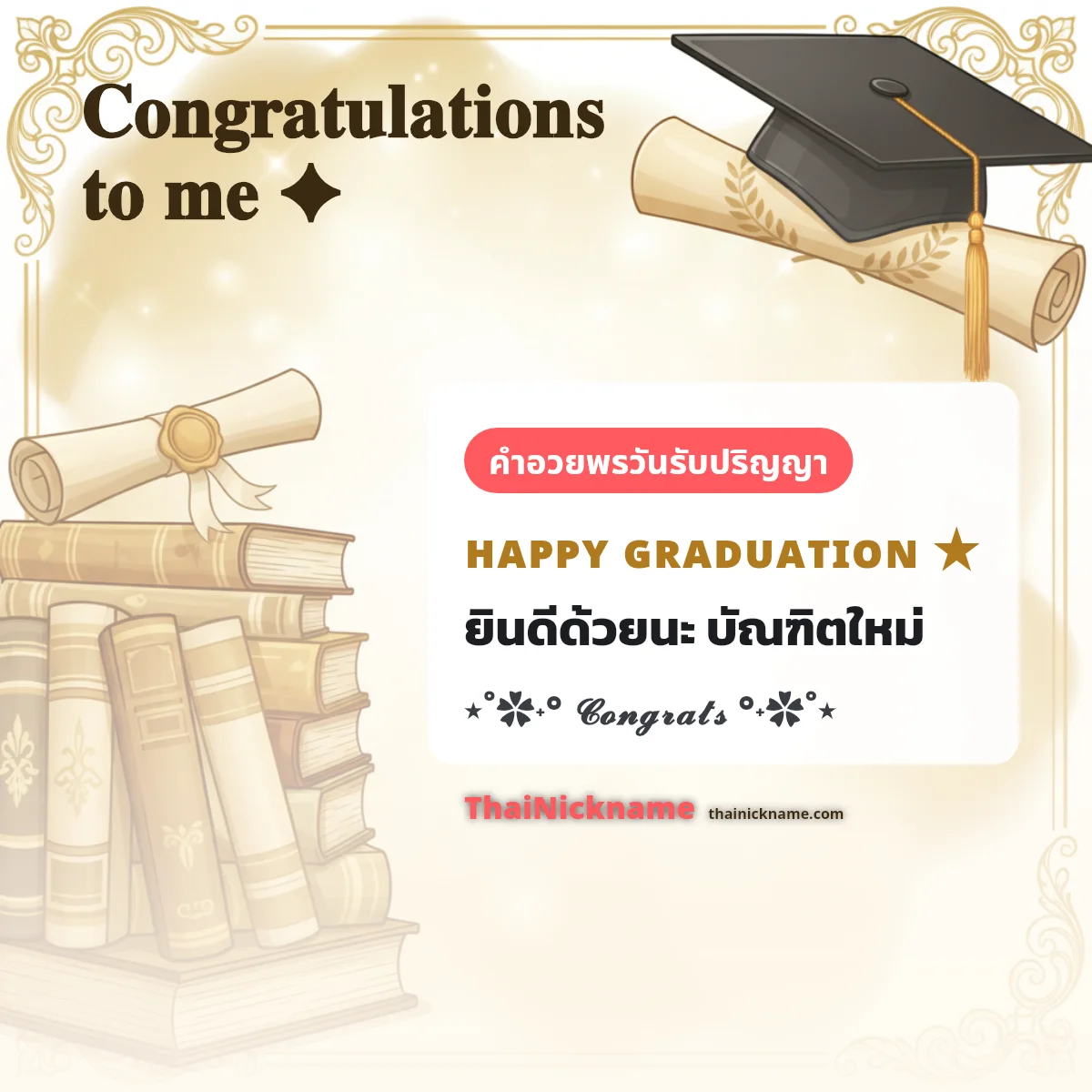 Congratulations to me และ Happy Graduation อักษรพิเศษ
