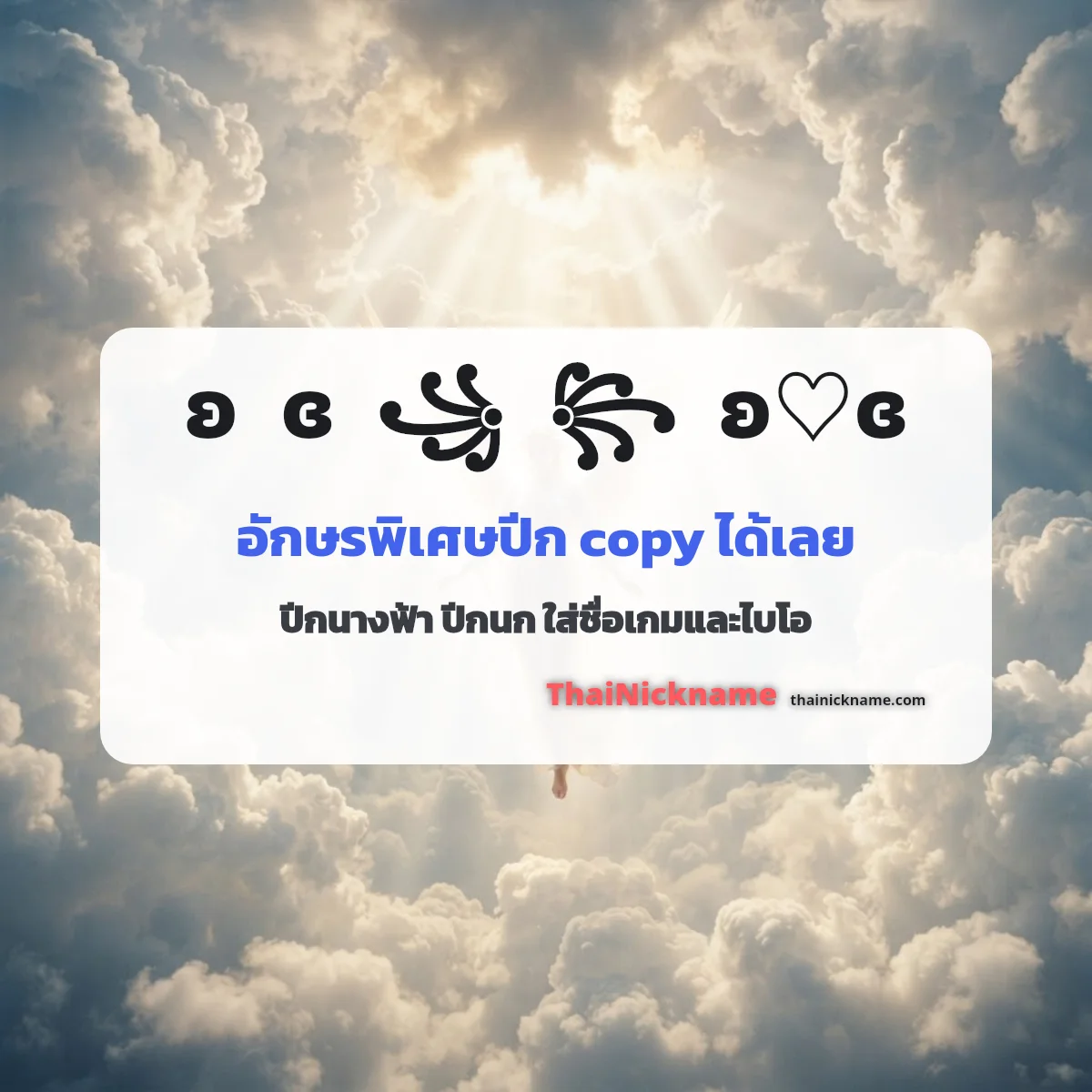 อักษรพิเศษปีก ꧁ ꧂ ปีกนางฟ้า คัดลอกได้